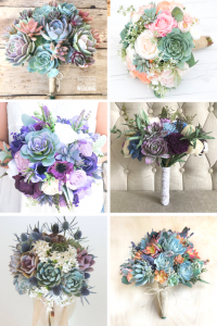 Beautiful Succulent Wedding Bouquets