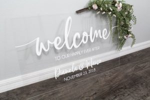 Welcome To Our Happily Ever After Sign | Acrylic Wedding Sign | Wedding Welcome Sign | Acrylic Welcome Sign | Custom Wedding Sign by Woodland Custom Design - midsouthbride.com