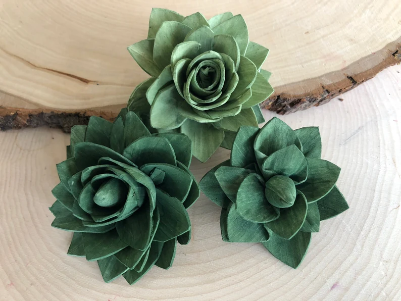 Green Delicate Wood Succulents by Pine & Petal Weddings