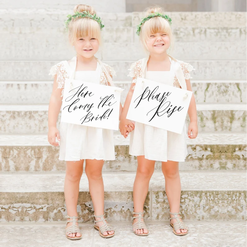 Matching Flower Girl Signs by The Ritzy Rose