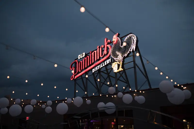 Old Dominick Distillery Memphis Wedding Venue roofttop at night photo by The Warmth Around You