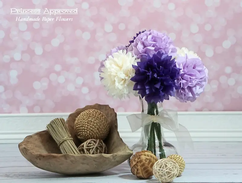 Purple Tissue Paper Flower Bouquet by Princess Approved Shop