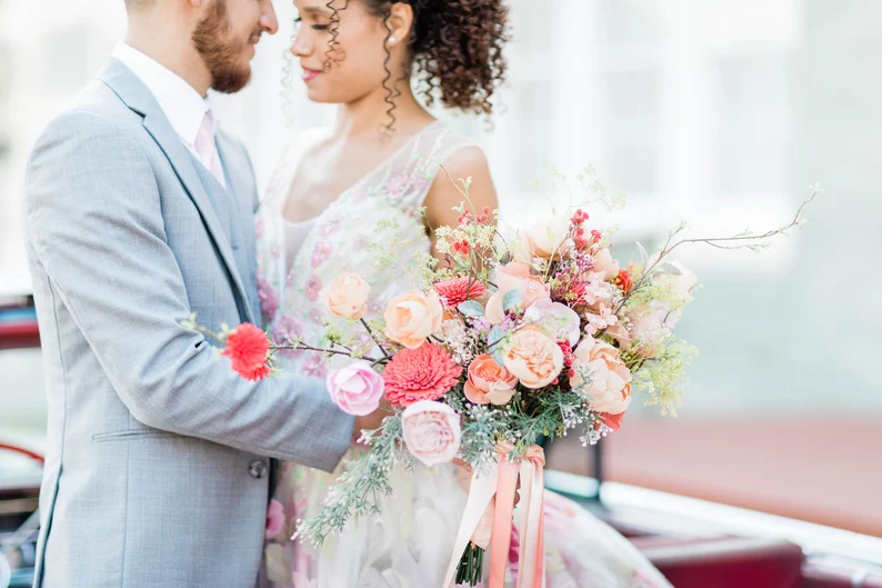 Sprouting Love Sola Flowers Wedding Bouquet by Pine & Petal Weddings