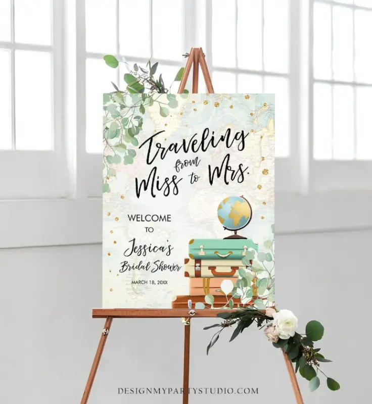 Travel Theme Bridal Shower Welcome Sign